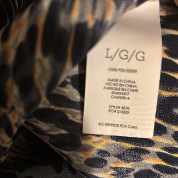 CAbi Love Peter Pan Collar Blouse Sz L #3078 Peach Cran Black Business Career - Picture 7 of 8